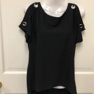 Cold Shoulder Black   Top